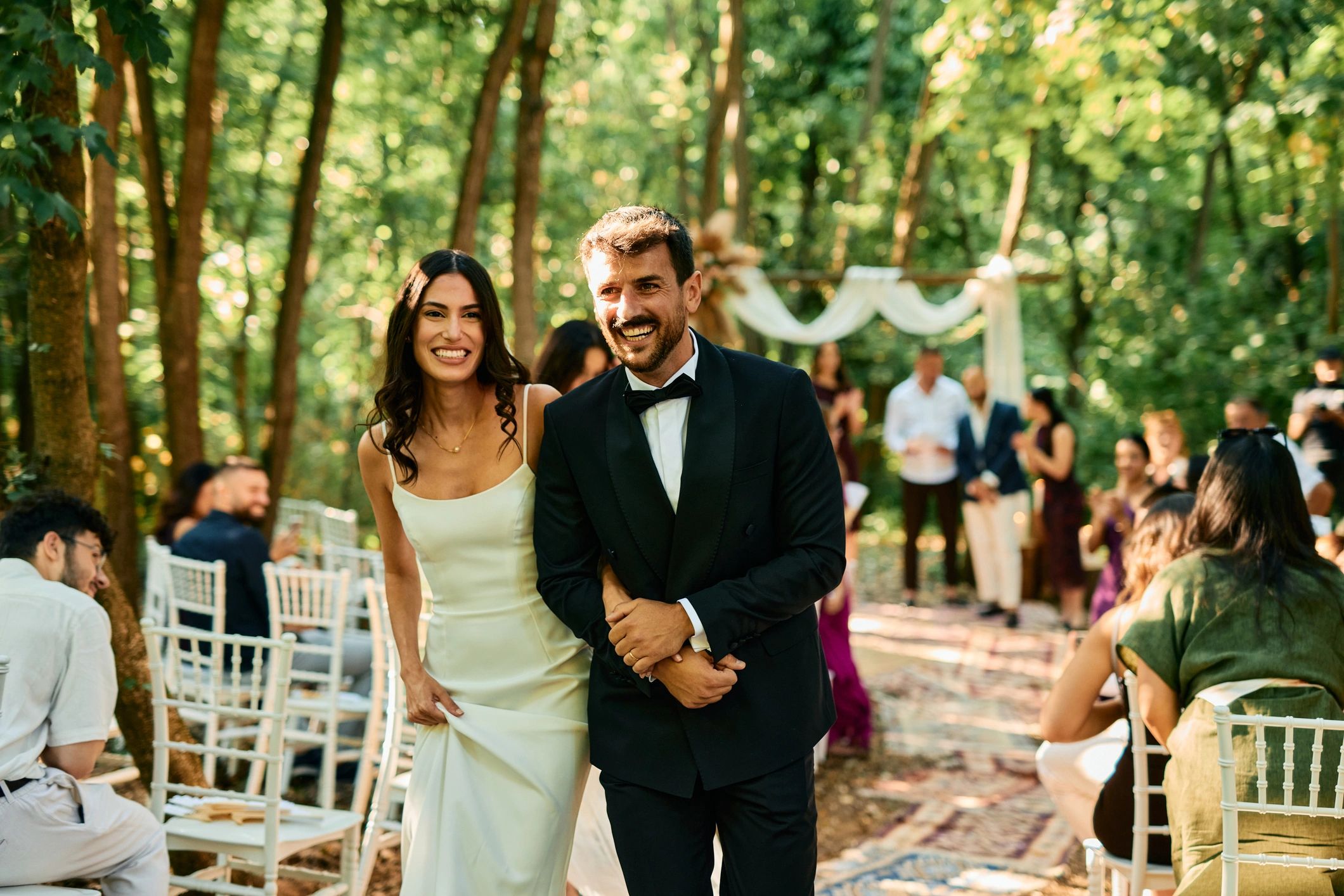 Wedding couple embracing outdoors - Shanil's wedding photography